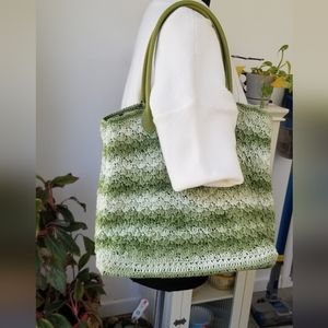 Large Crochet ToteBag Hand stitched & Fully Lined